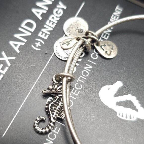 Alex And Ani Seahorse Charm Bracelet Silver (+) Energy With Box - Picture 2 of 4